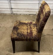 Chocolate and Gold Upholstered Dining Chairs
