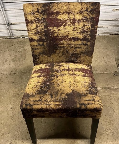 Bronze and Gold Upholstered Dining Chairs
