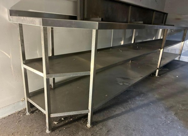 Second Hand 4m Steel Kitchen Table