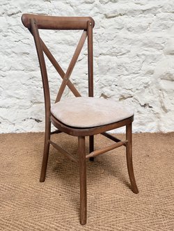 Crossback Chair With Ivory Seat Pad