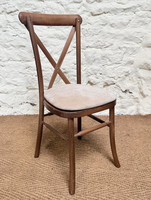 Crossback Chair With Ivory Seat Pad