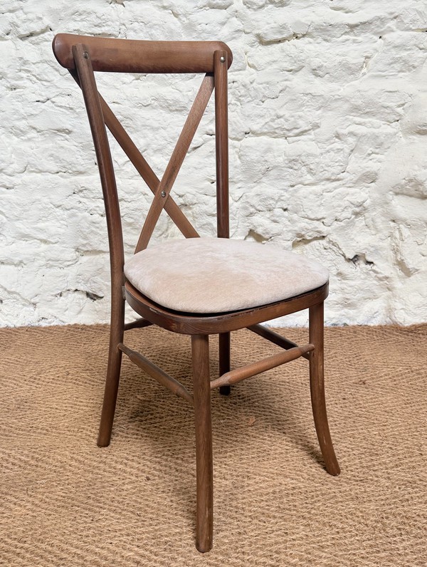 Crossback Chair With Ivory Seat Pad Crossback Chair With Ivory Seat Pad