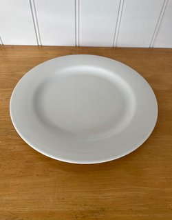 160x White Porcelite Dinner Plates