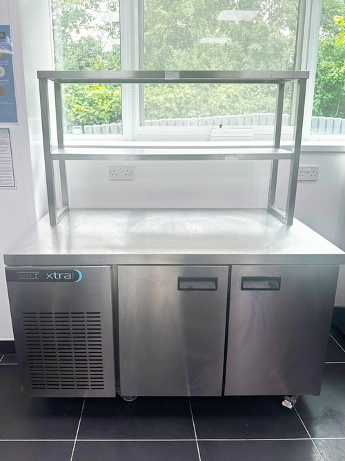 Two door prep fridge with two doors