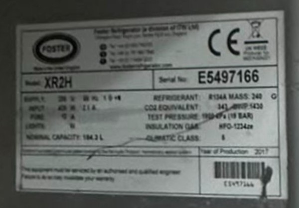 Foster XR2H bench fridge Foster XR2H bench fridge