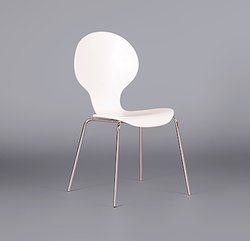 White Curved Wood Chair