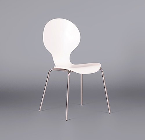 White Curved Wood Chair