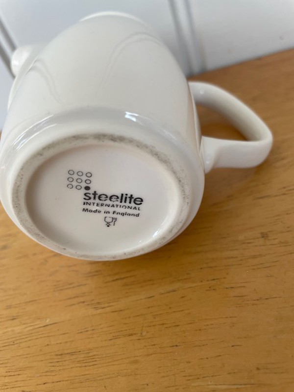Milk jug with Steelite back stamp Milk jug with Steelite back stamp