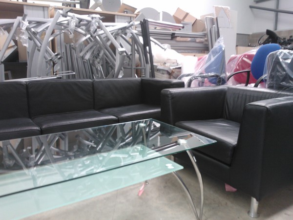 selling Black Faux Leather Reception Set