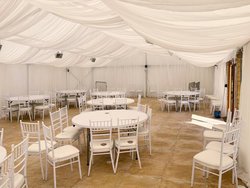9m x 15m framed marquee with lining