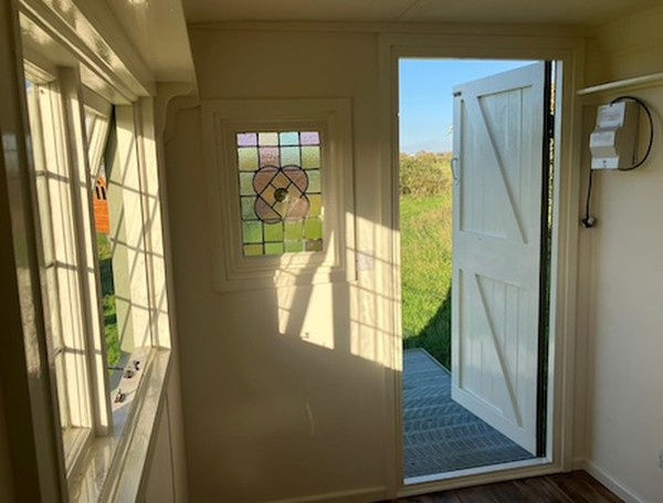 Shepherd's hut interior