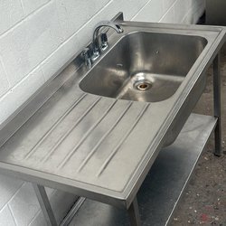 122cm Stainless Steel Single Bowl Sink, Left Hand Drainer