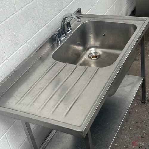 122cm Stainless Steel Single Bowl Sink, Left Hand Drainer