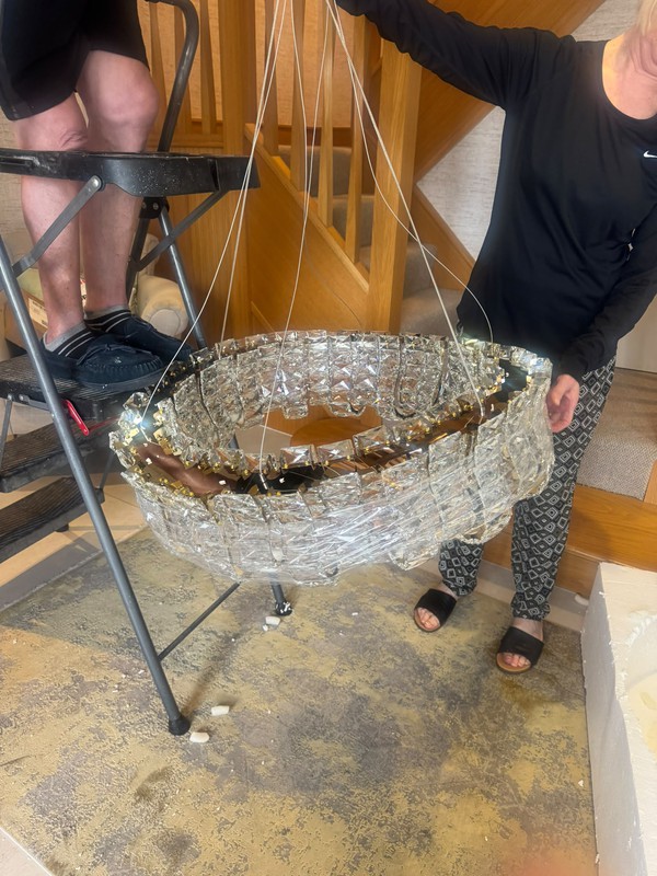 Gold and crystal chandeliers for sale