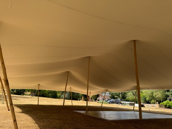 Stretch tent over dance floor party Stretch tent over dance floor party