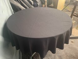 Black Round Linen Table Cloths For Sale