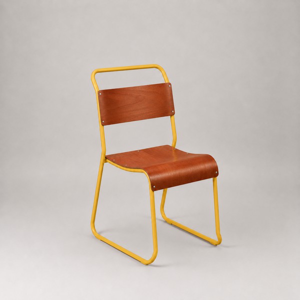 80x Yellow Retro Canteen Chairs For Sale