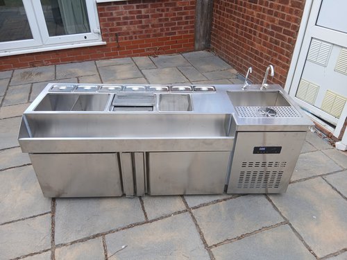 Back bar with fridge and sink