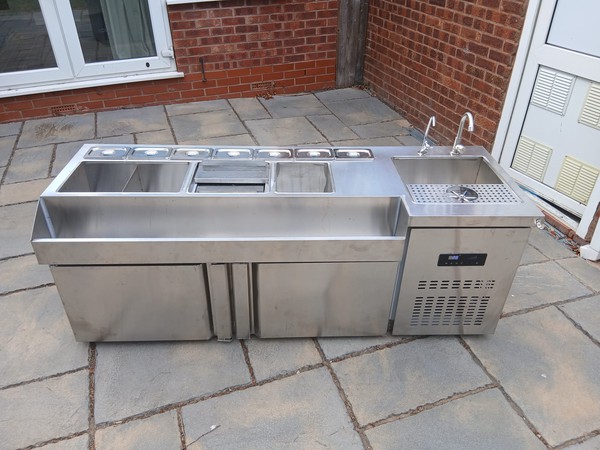 Back bar with fridge and sink