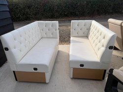 6x White Booth Benches For Sale