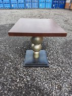 wooden pedestal table