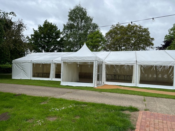 Pagoda marquee with panoramic windows