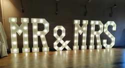 Mr & Mrs LED 5ft light up letters