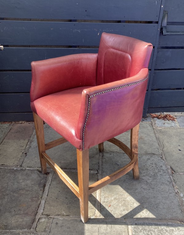 Red leather high bar chair for sale Red leather high bar chair for sale
