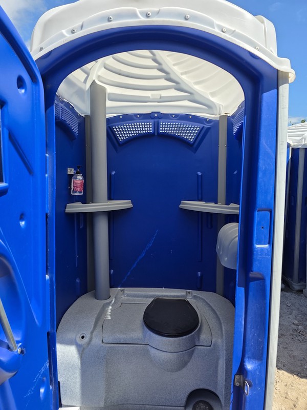Blue and White Portable Loos Blue and White Portable Loos