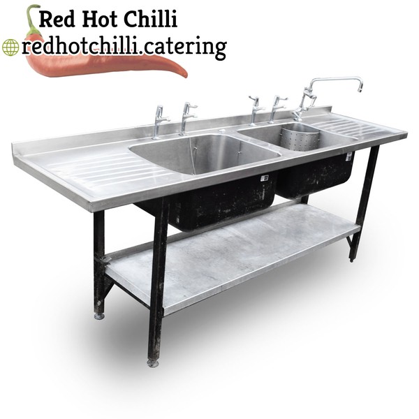 2.3m Stainless Steel Double Sink