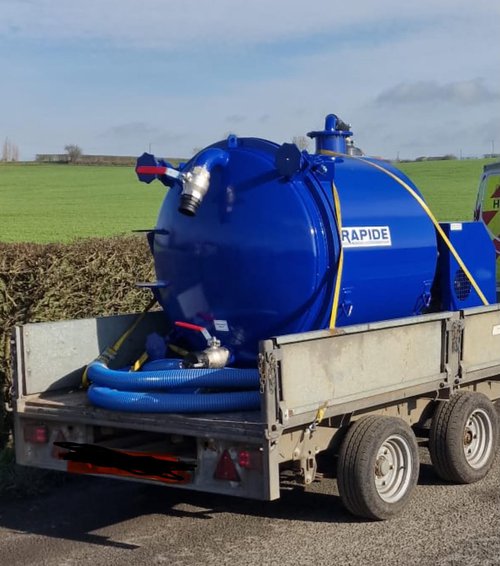 Blue 1200L Vacuum Bowser Rapide Tanker