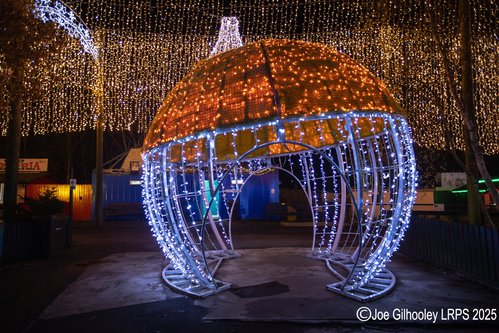 Stunning LED Walk-through Christmas light Bauble Display