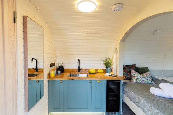 Glamping pod kitchen