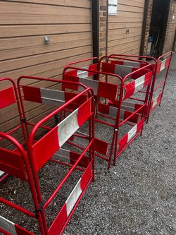Red and white gate guards for sale