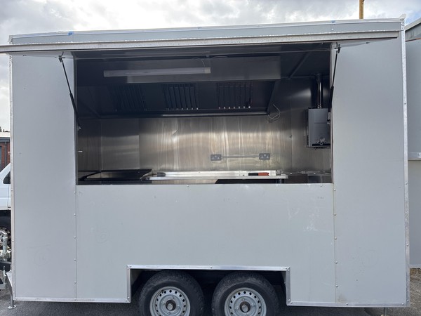 Grey catering trailer