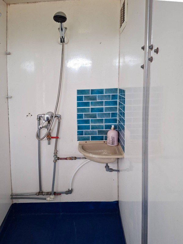 Shower trailer form glampsite