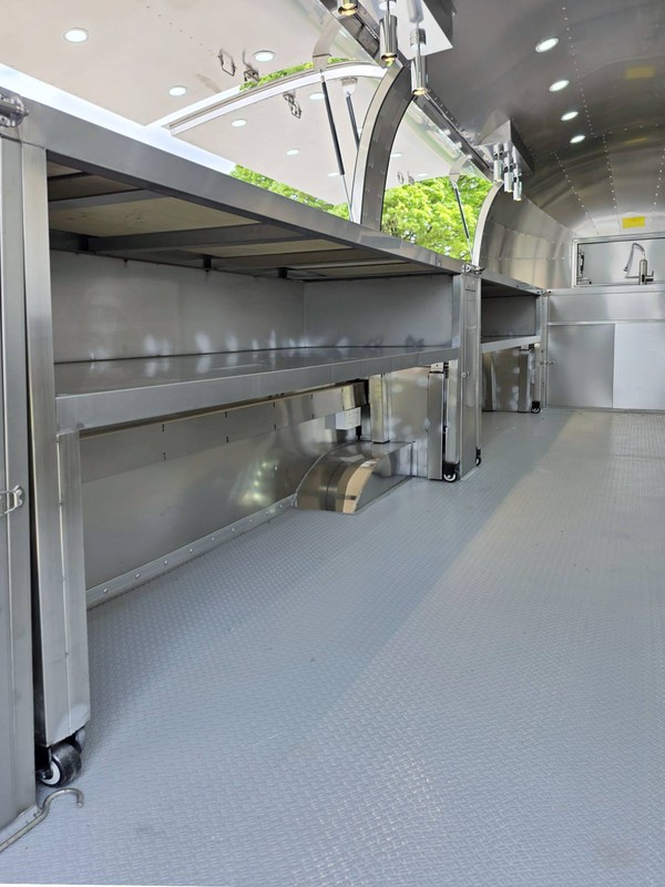 Catering trailer with under counter storage