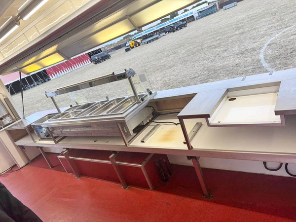 Catering trailer with large hatch