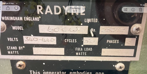 Radyne 60CW Shuttle HF welder