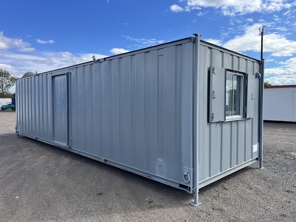 Grey 32ft x 10ft Open Plan Office Cabin Grey 32ft x 10ft Open Plan Office Cabin