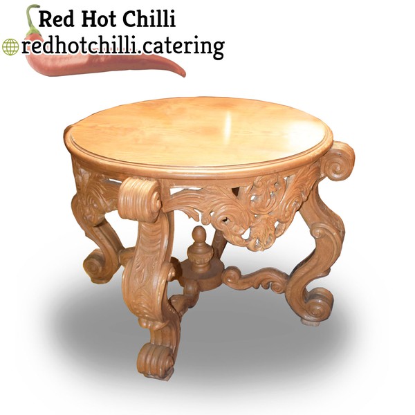 Carved round tables