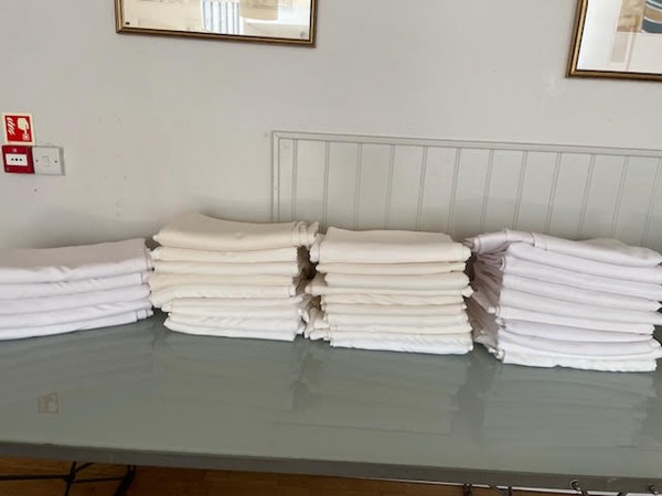 Ivory and White Table Linen