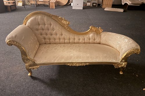 2x Gold Frame Chaise Longue For Sale