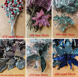 Job Lot Christmas Flowers & Picks For Sale