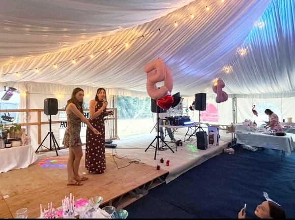 Marquee with pleated lining for sale
