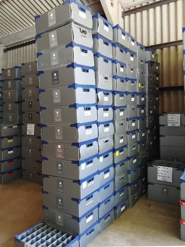 Glassware storage boxes