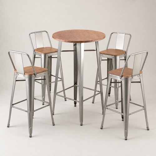 30x High Table & Bar Stool Set For Sale
