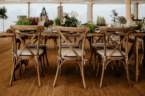 200x Cross Back Banquet Chairs For Sale
