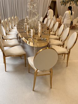 Dior Wedding Chairs White and Gold Stainless Steel
