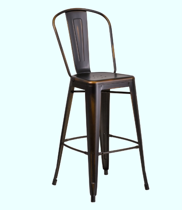 Antique Black Tolix style high bar chair / stool Antique Black Tolix style high bar chair / stool